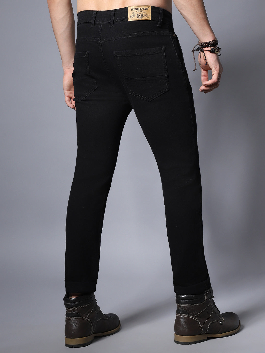 Men Black Slim Fit Mid-Rise Clean Look Stretchable Jeans