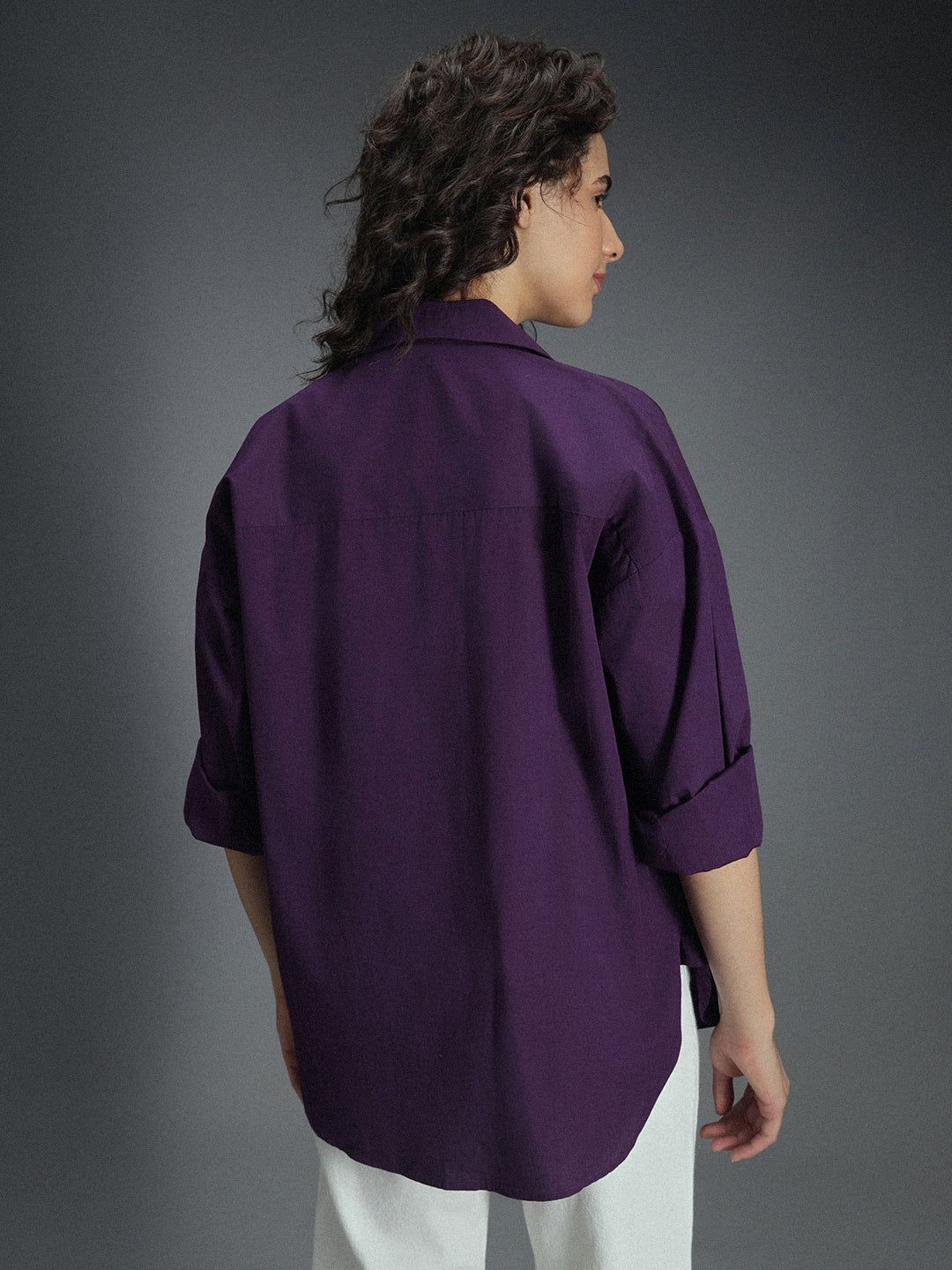 Classic Oversized Drop-Shoulder Sleeves Pure Cotton Casual Shirt