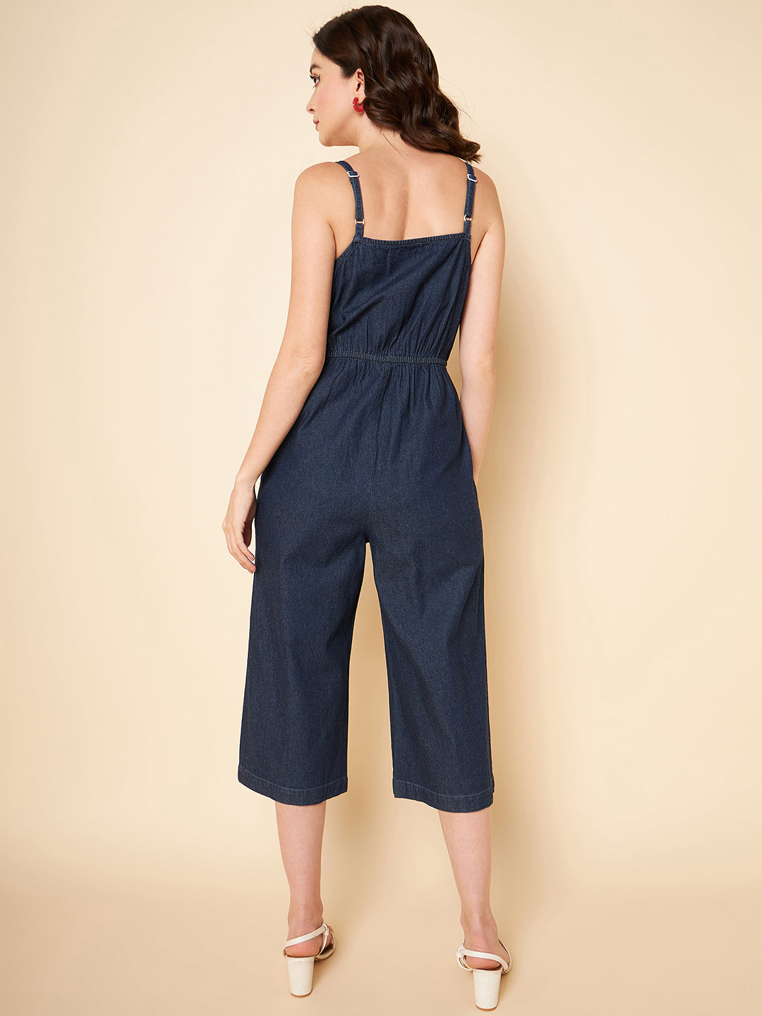 Pure Cotton Sleeveless Culotte Jumpsuit