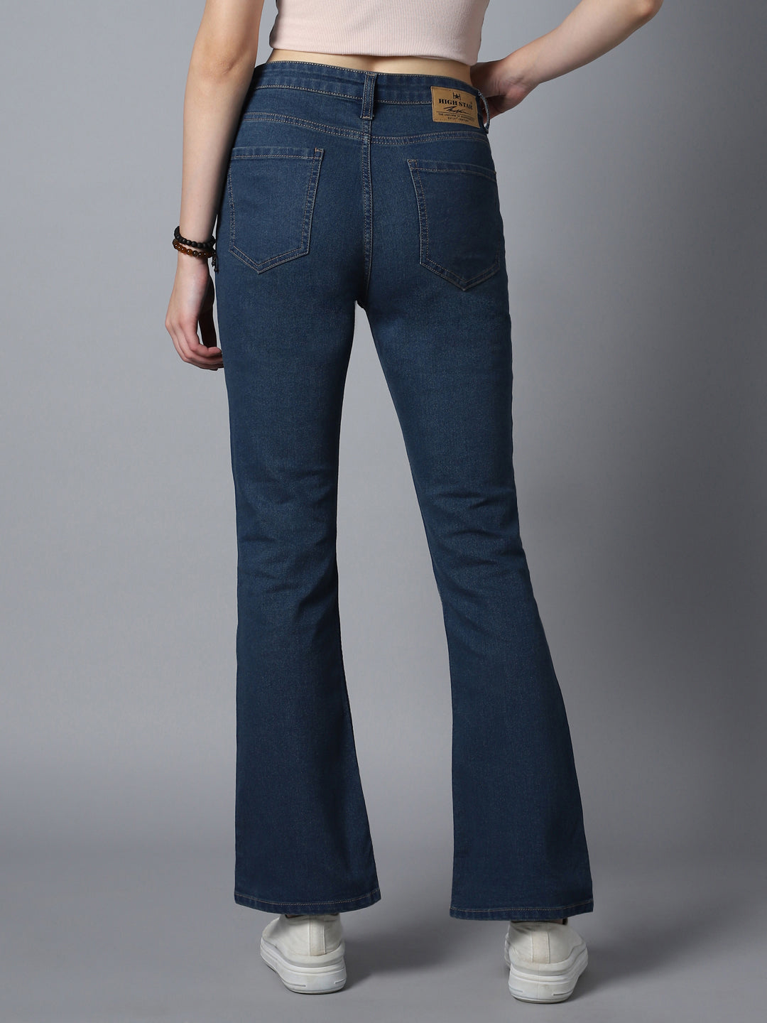 Women Bootcut High-Rise Clean Look Stretchable Jeans