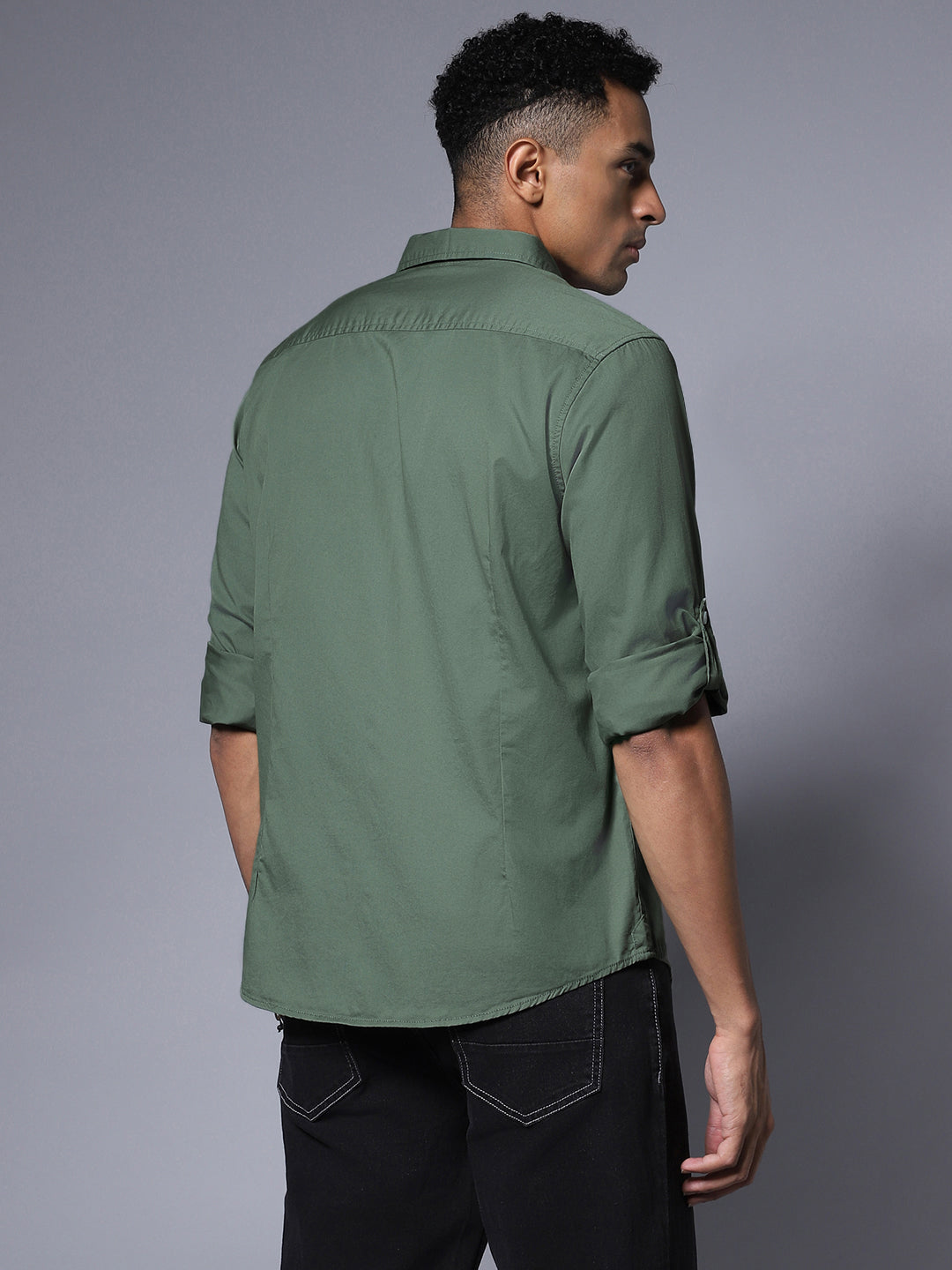 Solid Pure Cotton Casual Shirt