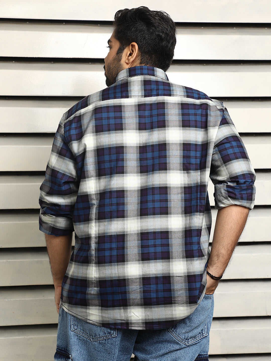 Plus Size Men Checked regular fit Casual Shirt