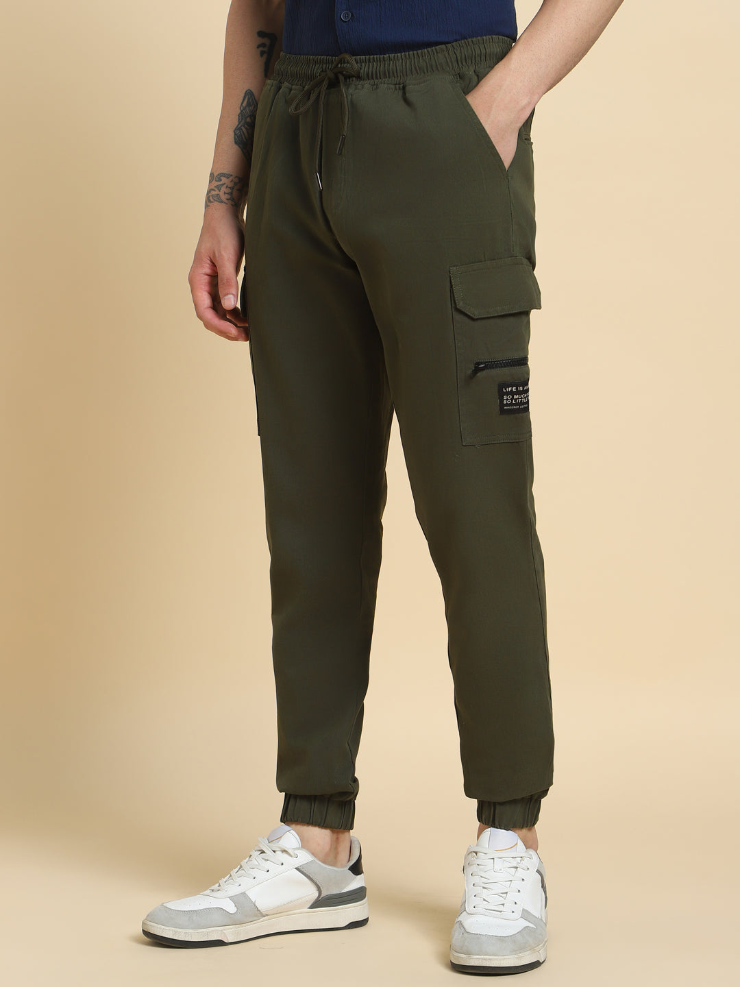 Men Mid Rise Cargo Joggers