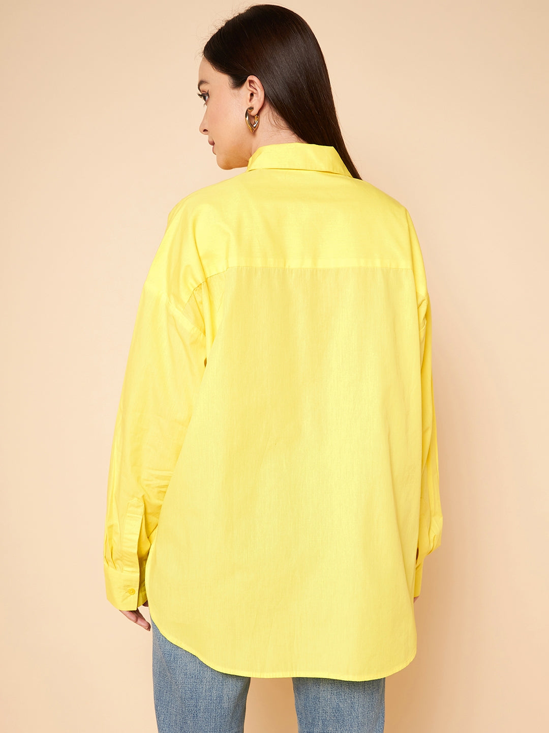 Oversized Solid Cotton Casual Shirt