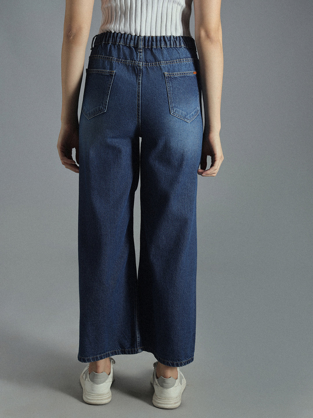 Women 90s Baggy Stretchable Distress Cotton Jeans