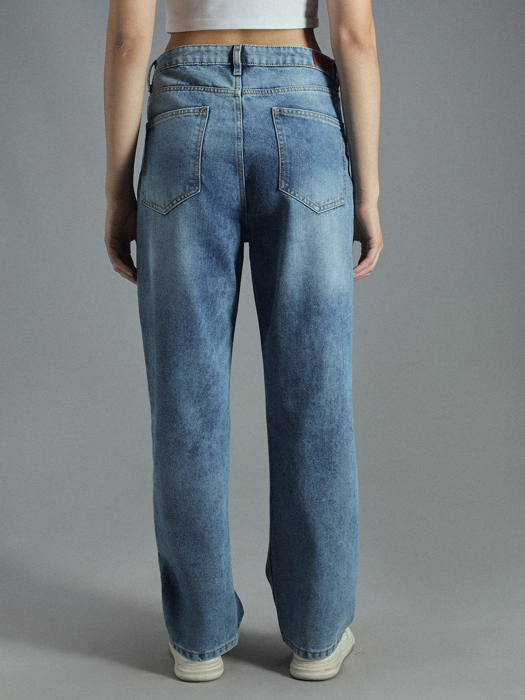 Women 90s Straight High-Rise Non-Stretchable Cotton Jeans