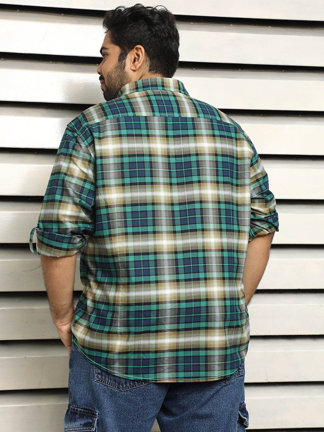 Plus Size Men Checked regular fit Casual Shirt