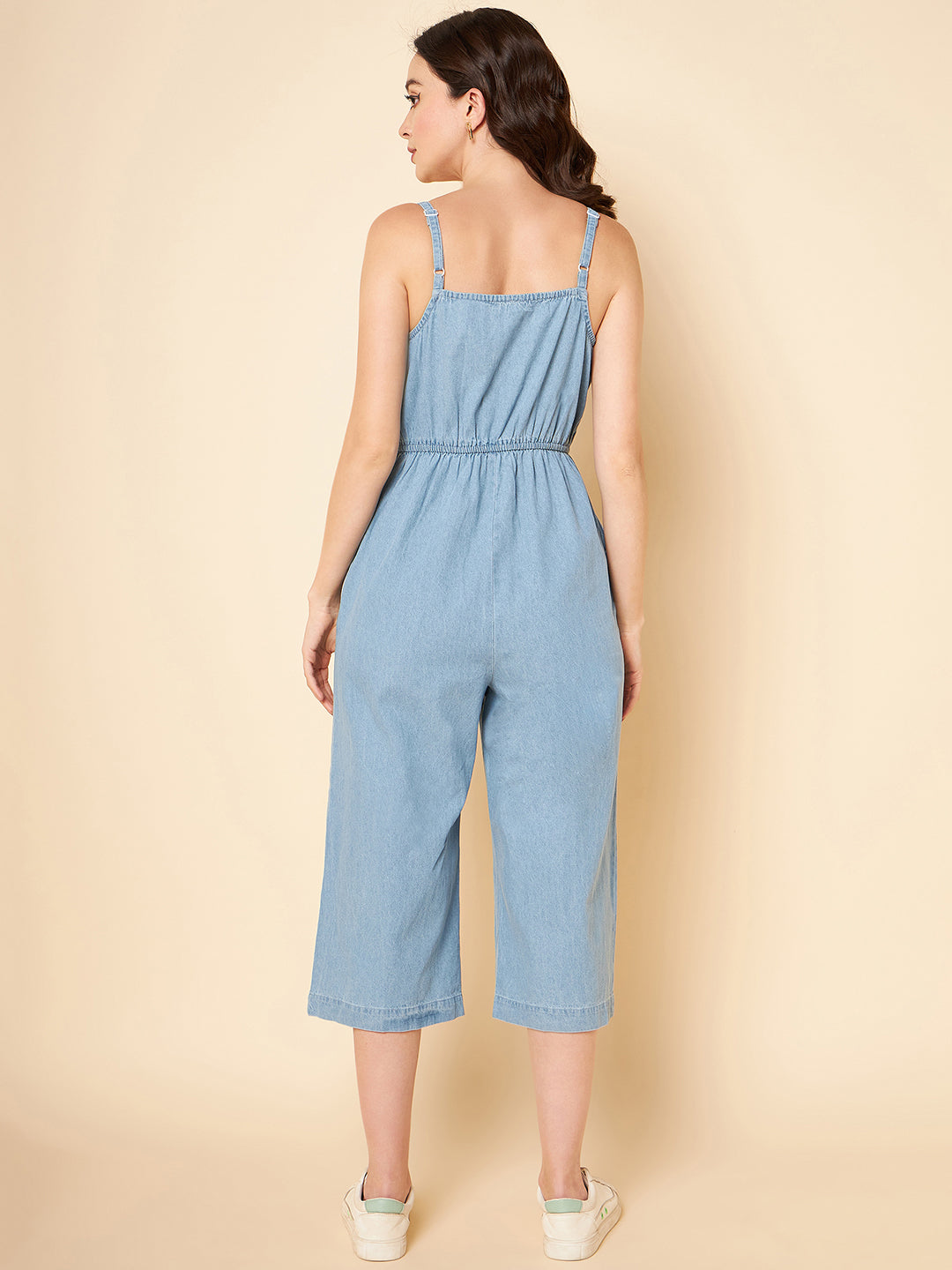 Pure Cotton Sleeveless Culotte Jumpsuit