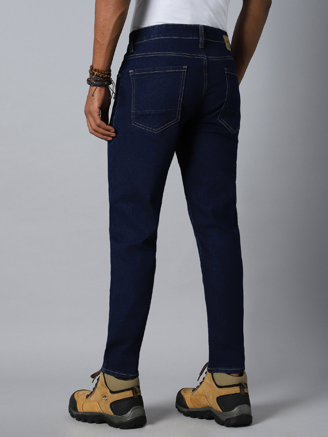 Men Tapered Fit Mid-Rise Clean Look Stretchable Jeans