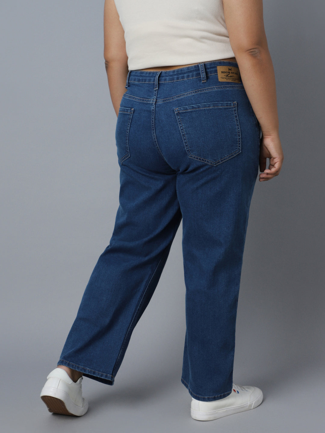 Women Plus Size Blue High-Rise Stretchable Jeans