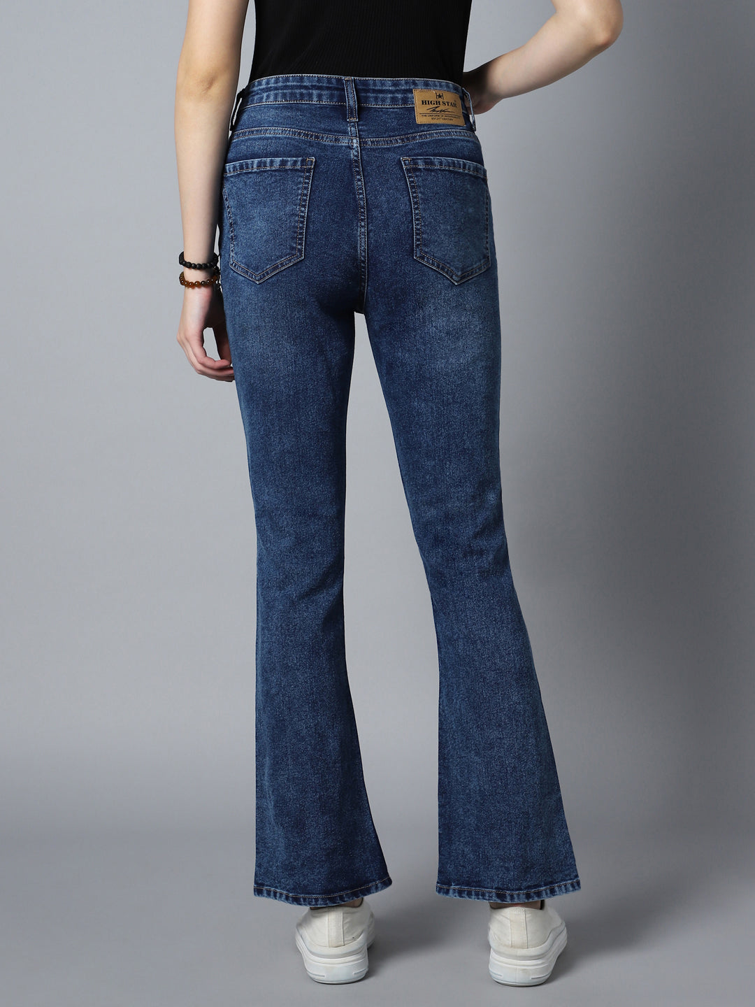 Women Bootcut High-Rise Clean Look Light Fade Stretchable Jeans