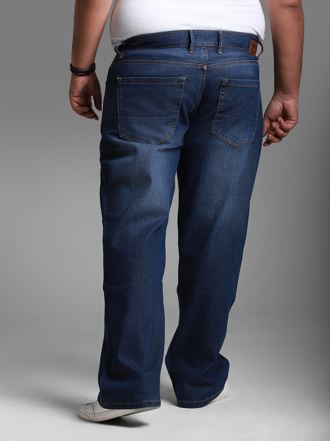 Men Plus Size Light Fade Stretchable Jeans