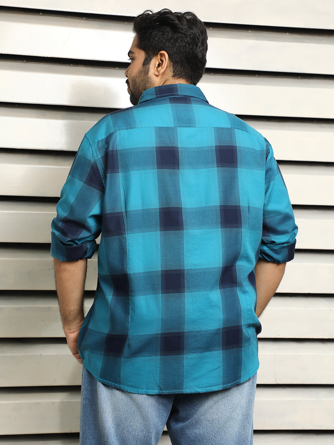 Plus Size Men Checked regular fit Casual Shirt