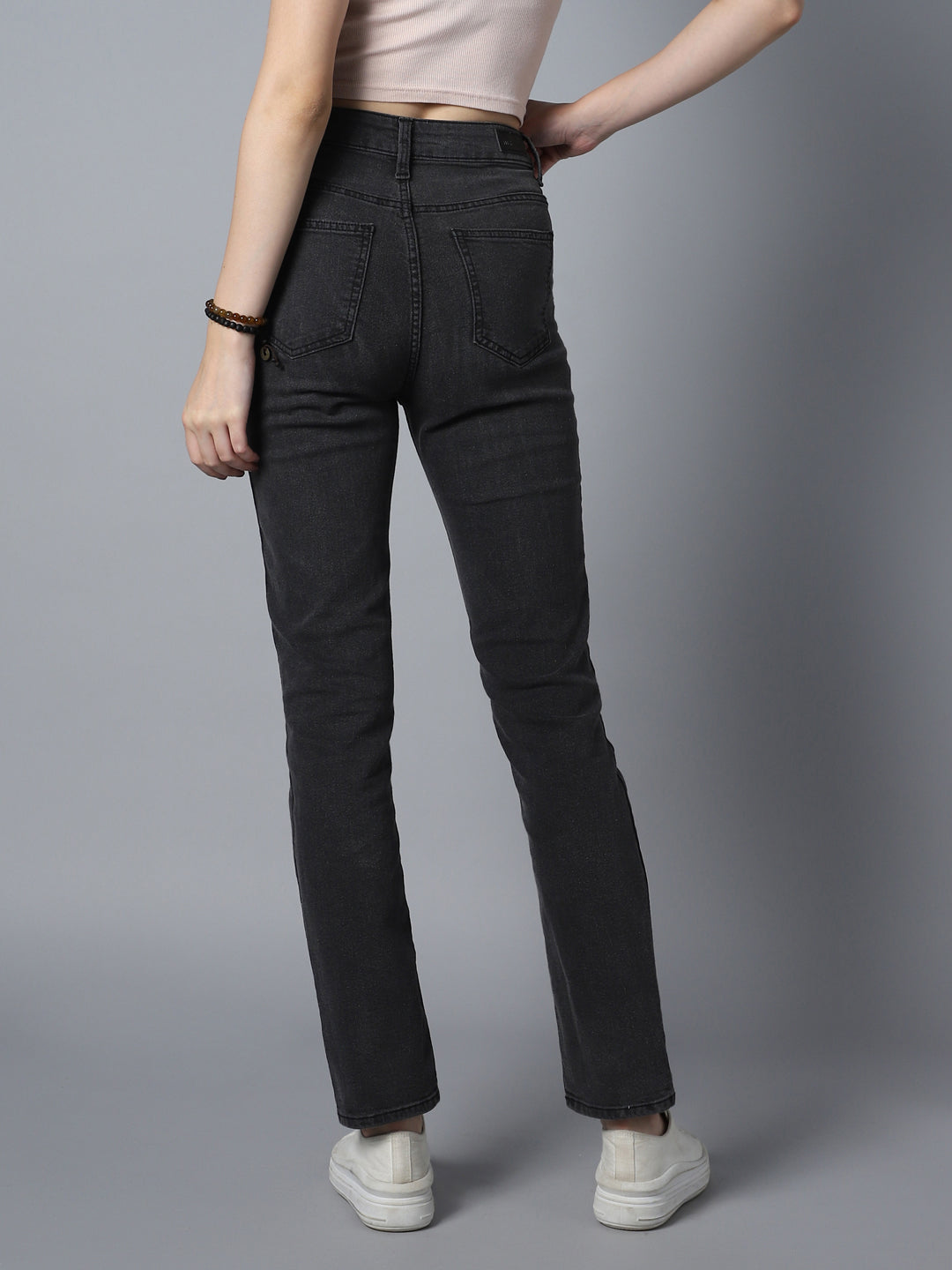 Women Straight Fit High-Rise Clean Look Stretchable Jeans