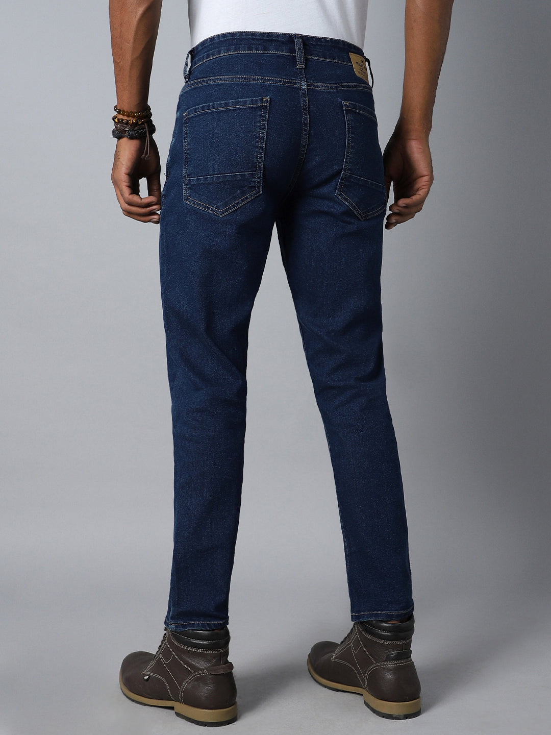 Men Blue Tapered Fit Mildly Distressed Stretchable Jeans