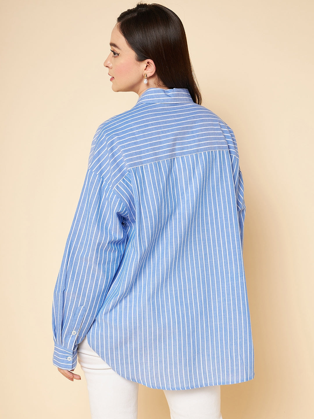 Oversized Striped Cotton Casual Shirt