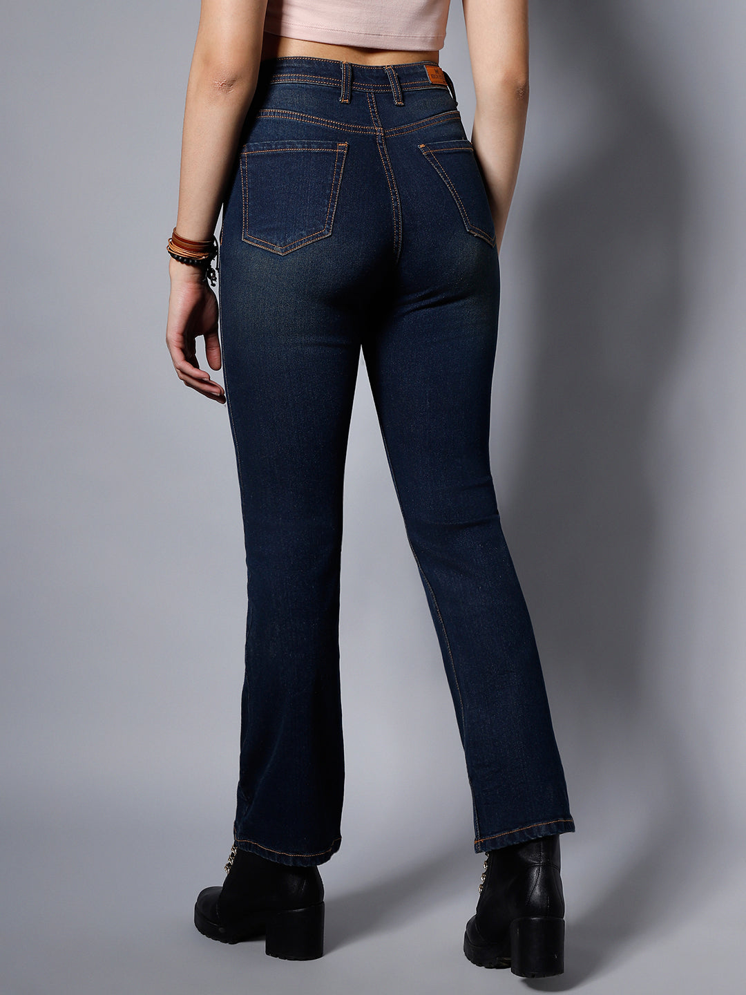 Women Blue Bootcut High-Rise Light Fade Stretchable Jeans