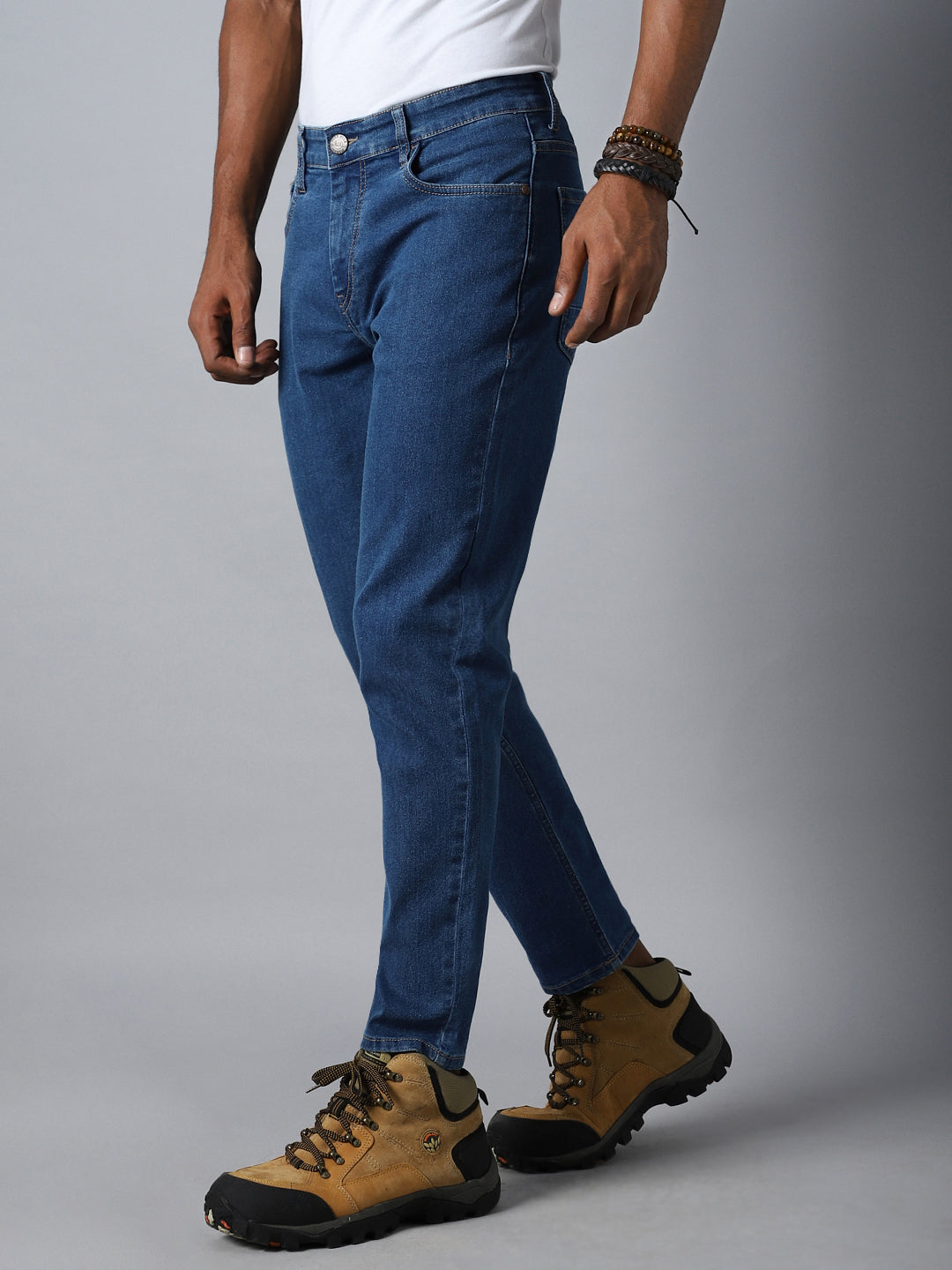 Men Blue Tapered Fit Stretchable Jeans