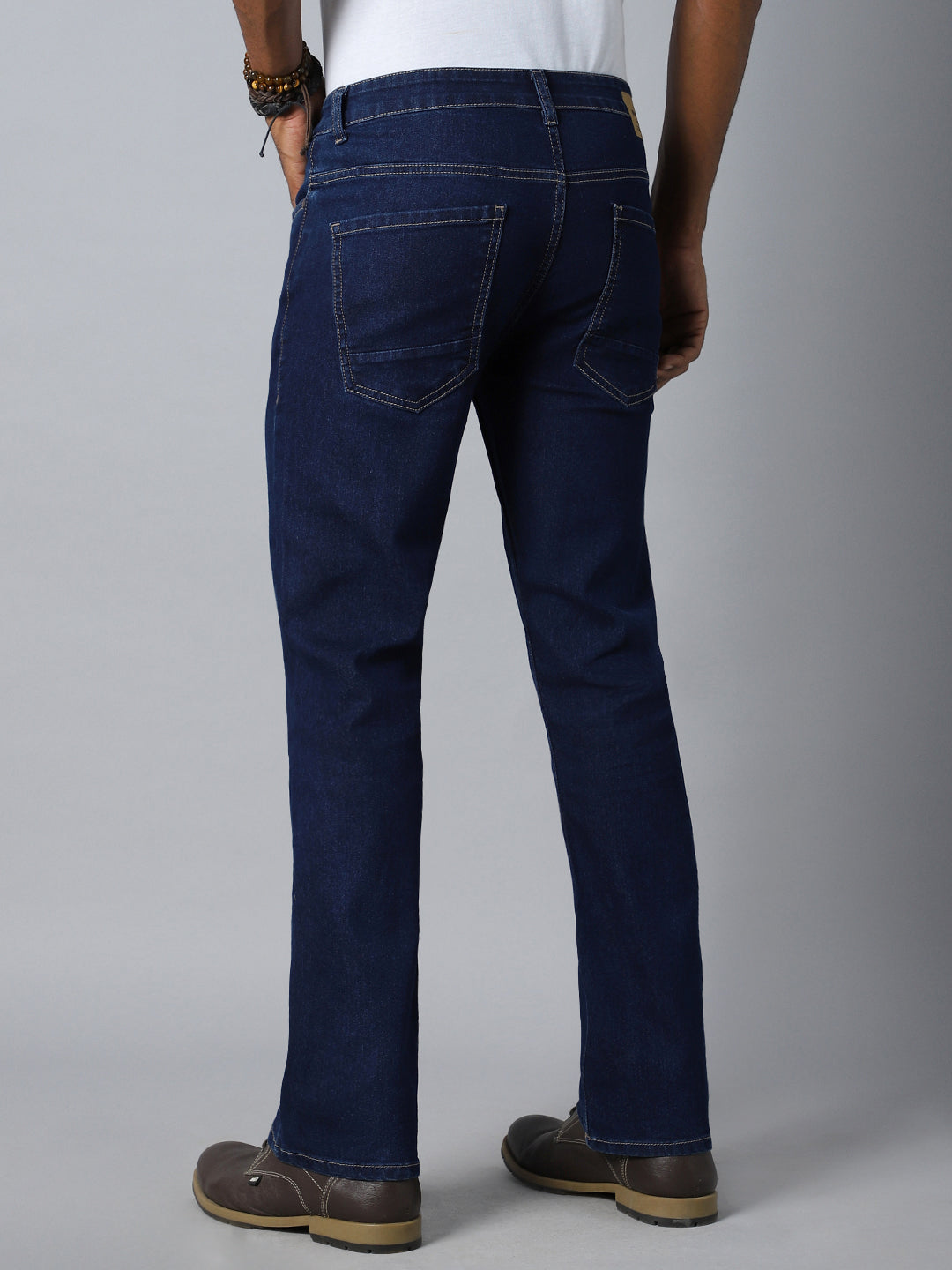 Men Blue Bootcut Stretchable Jeans