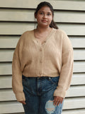 High Star Plus Size Women V-Neck Cardigan