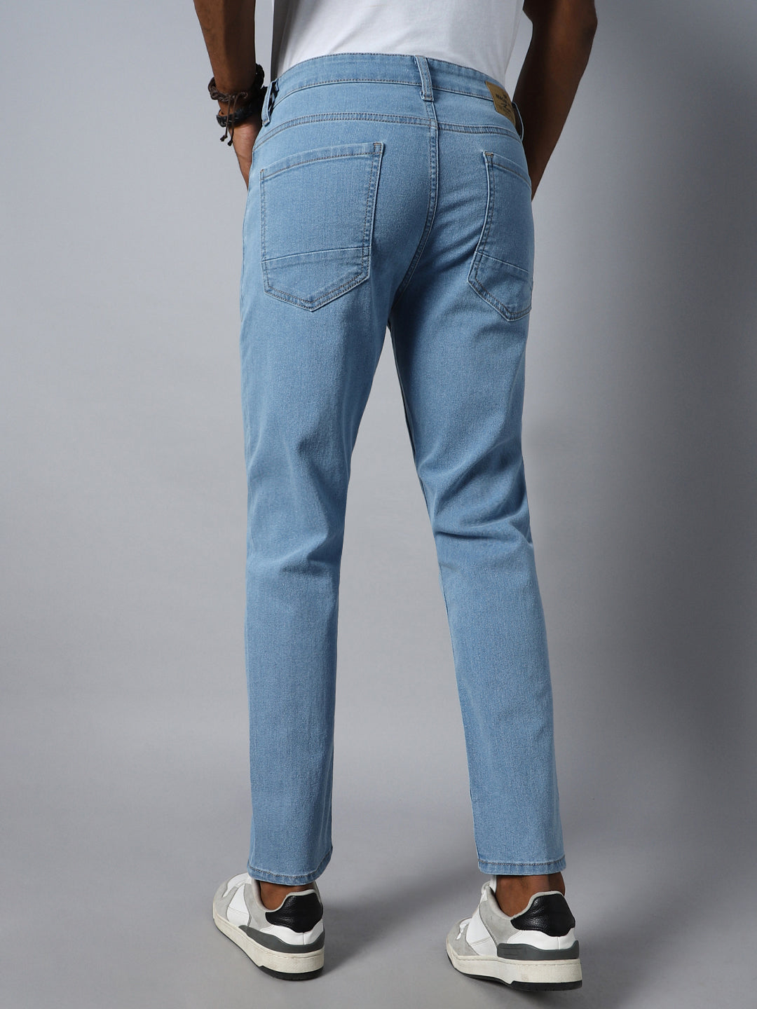 Men Tapered Fit Mid-Rise Clean Look Stretchable Jeans