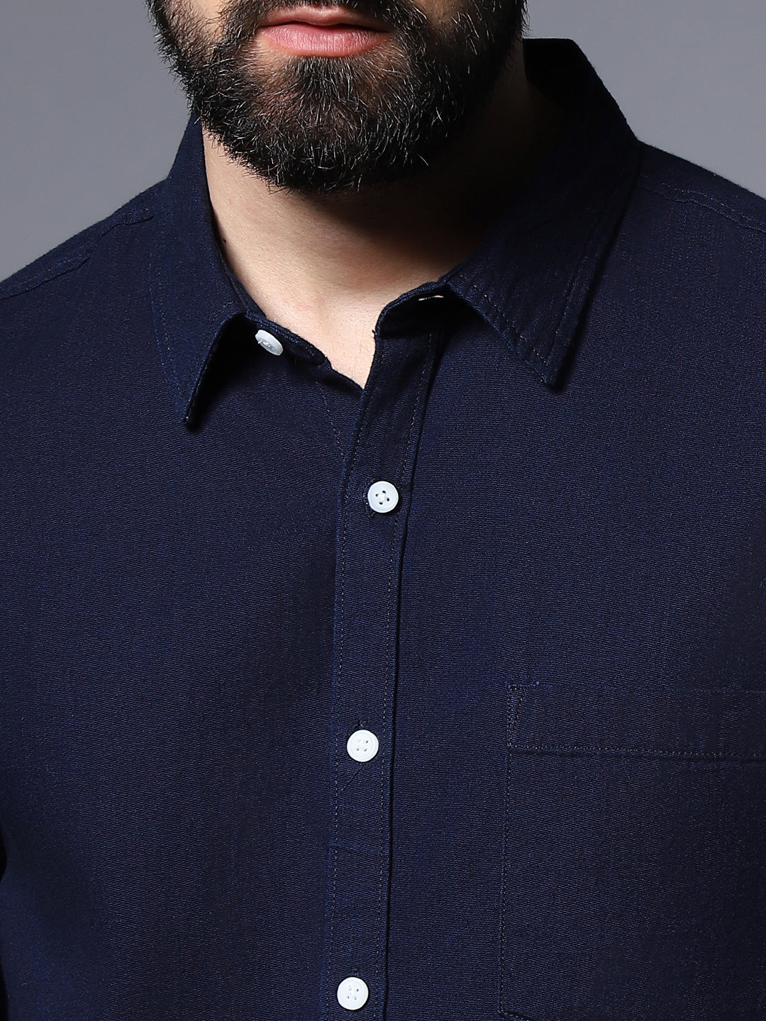 Classic Roll-Up Sleeves Pure Cotton Casual Shirt