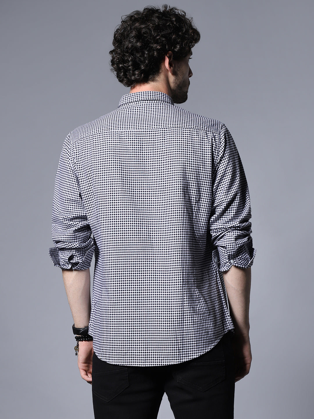 Classic Regular Fit Micro Checked Pure Cotton Casual Shirt