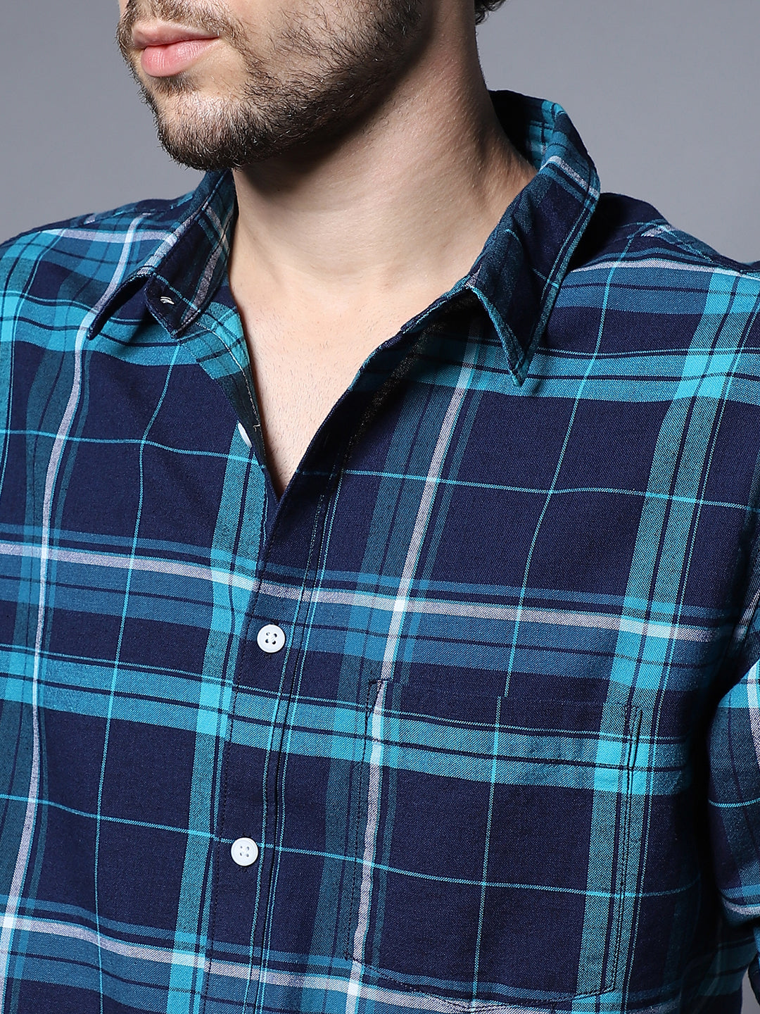 Classic Tartan Checks Opaque Pure Cotton Casual Shirt