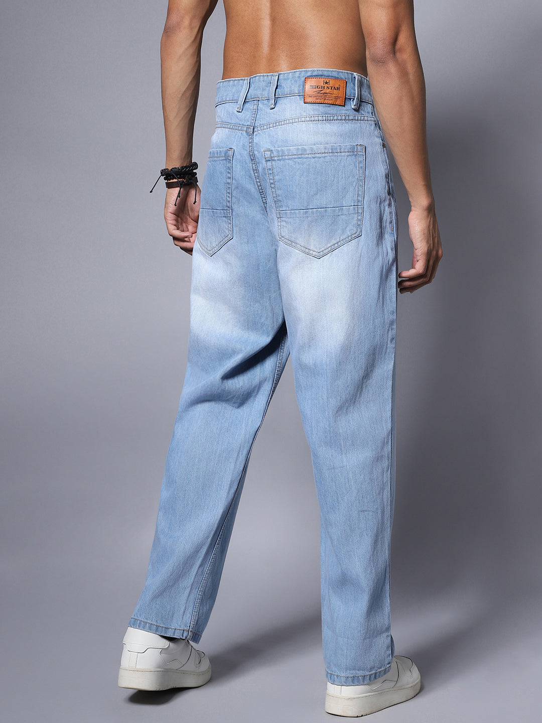 Cotton Loose Wide Leg Mid Rise Jeans