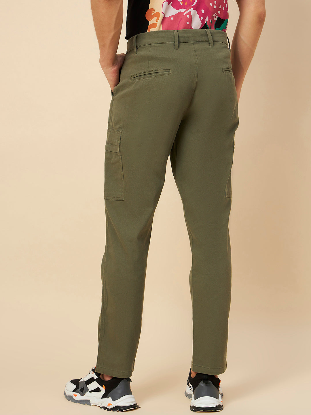 Men Mid Rise Woven Cargo Trouser