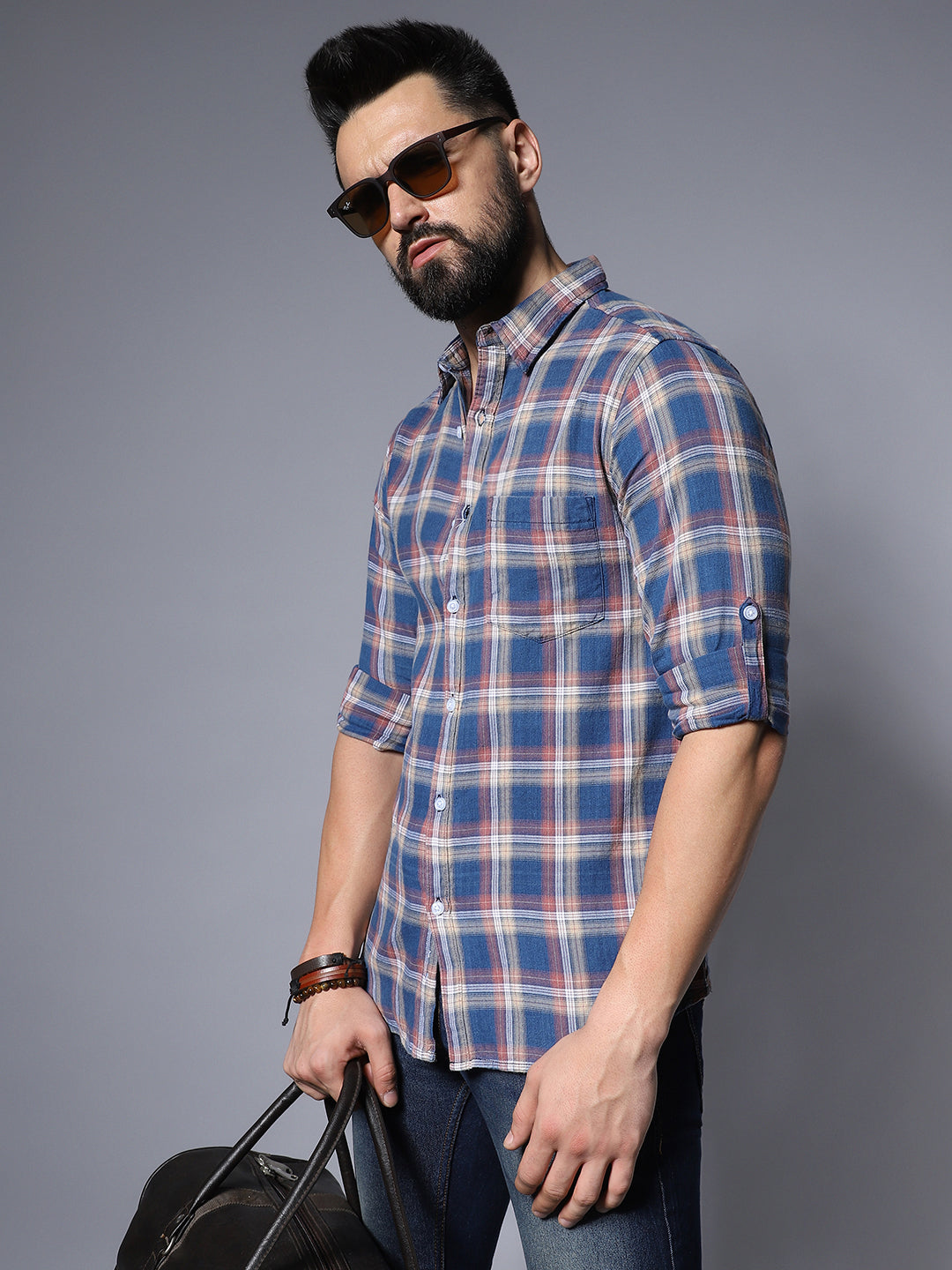 Classic Regular Fit Tartan Checked Pure Cotton Casual Shirt