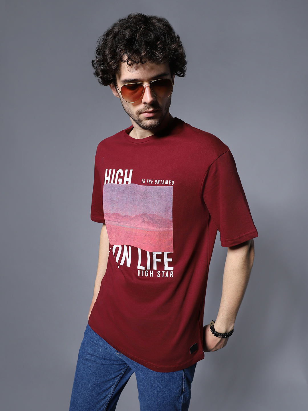 Typography Printed Relaxed Fit Pure Cotton T-Shirt