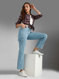 Women Straight Fit High-Rise Clean Look Stretchable Jeans