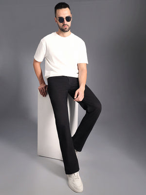 Men Wide Leg Mid-Rise Light Fade Stretchable Jeans