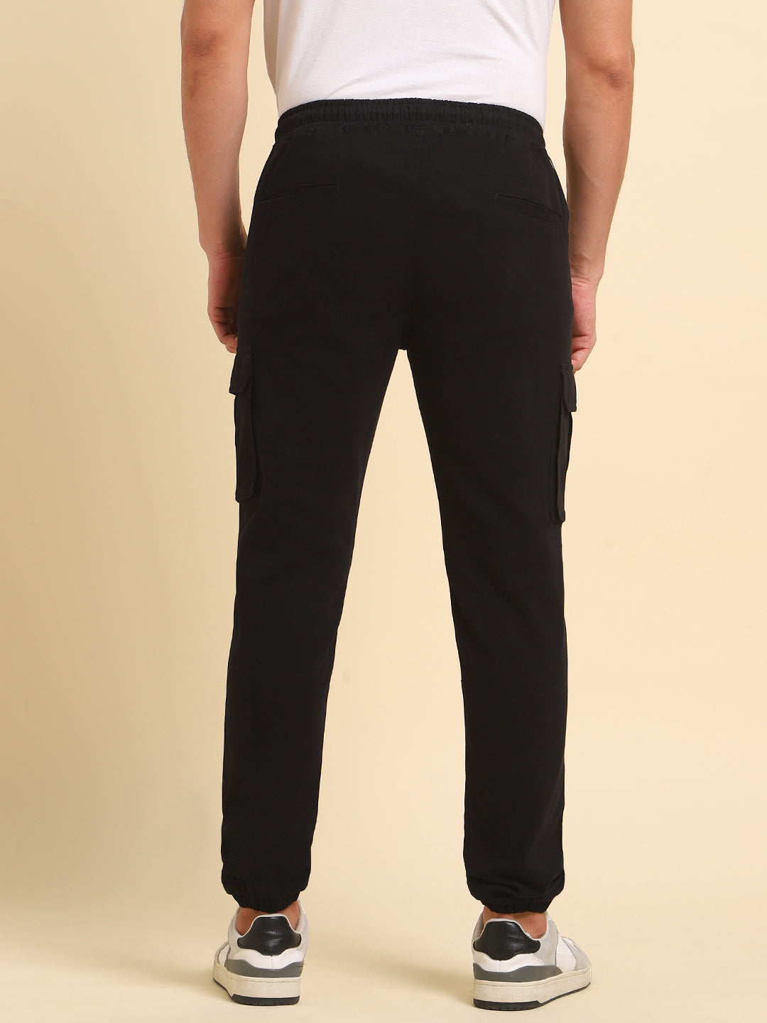 Men Mid Rise Woven Cargo Trousers