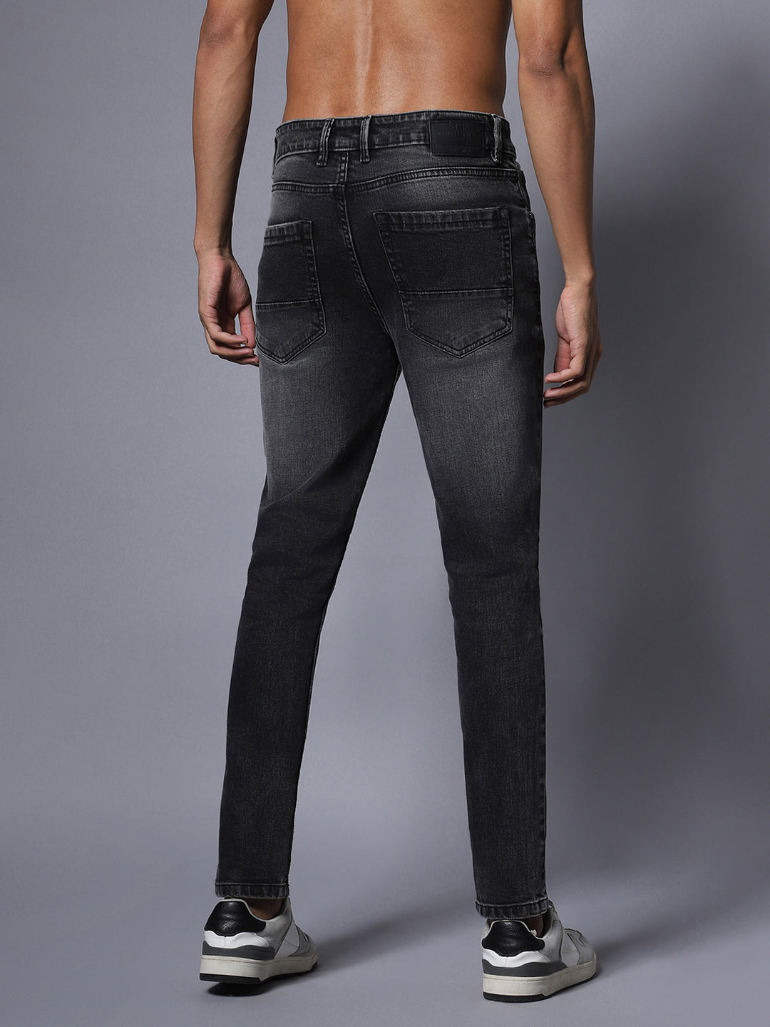 Cotton Stretch Straight Fit Mid Rise Jeans