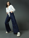 Women Clean lookÂ Wide Leg High-Rise Stretchable Jeans