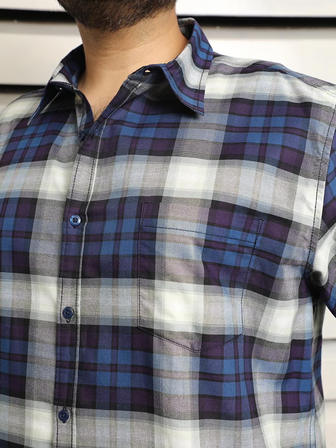 Plus Size Men Checked regular fit Casual Shirt