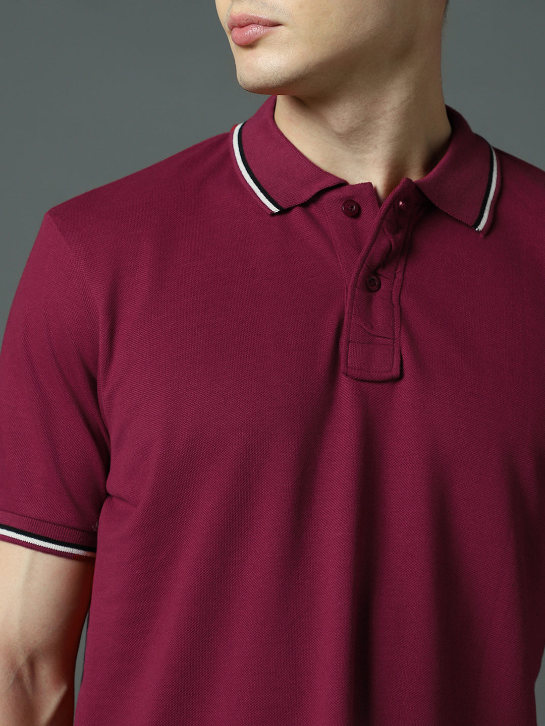 Polo Collar Pure Cotton T-shirt