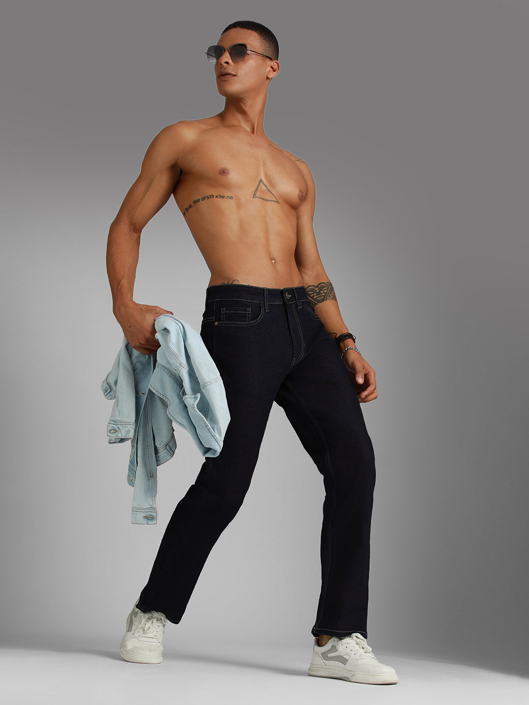 Men Bootcut Mid-Rise Clean Look Stretchable Jeans