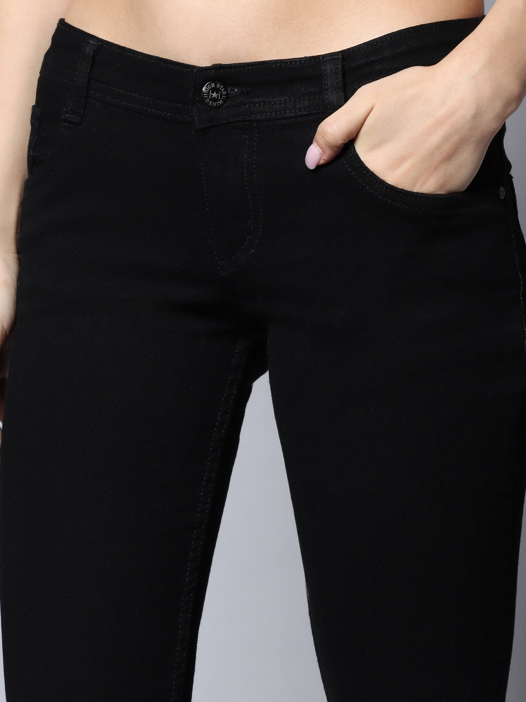 Women Black Slim Fit Mid-Rise Clean Look Stretchable Jeans