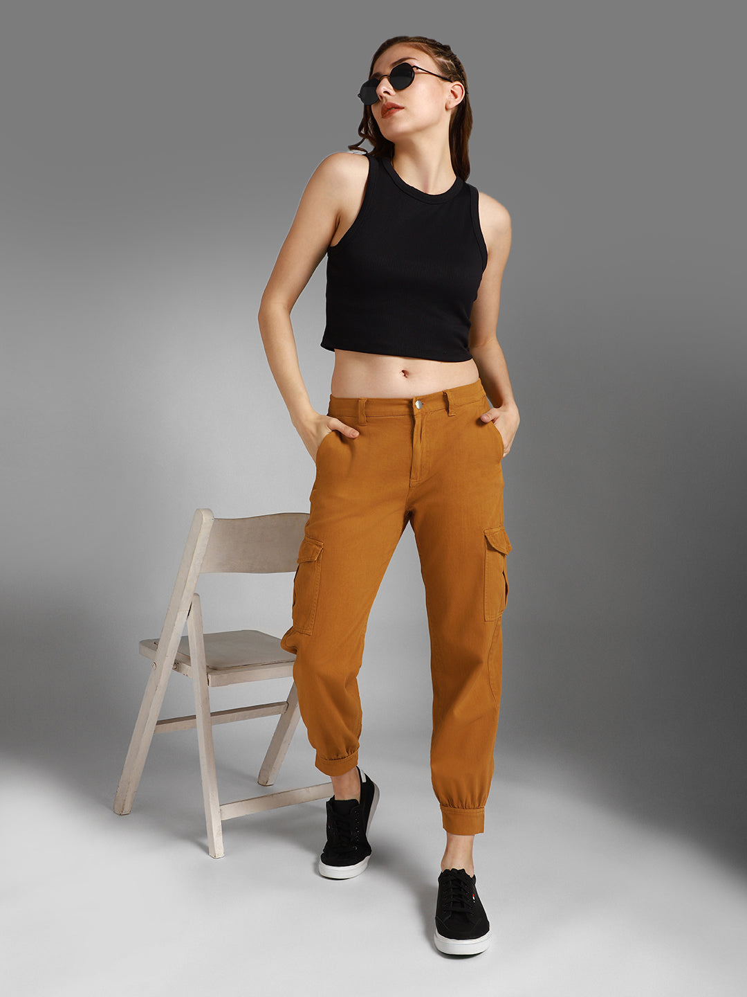 Women Mid-Rise Cotton Joggers