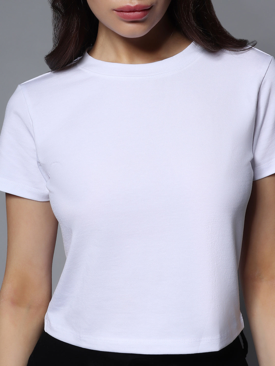 Boat Neck Short Sleeves Crop Boxy Top