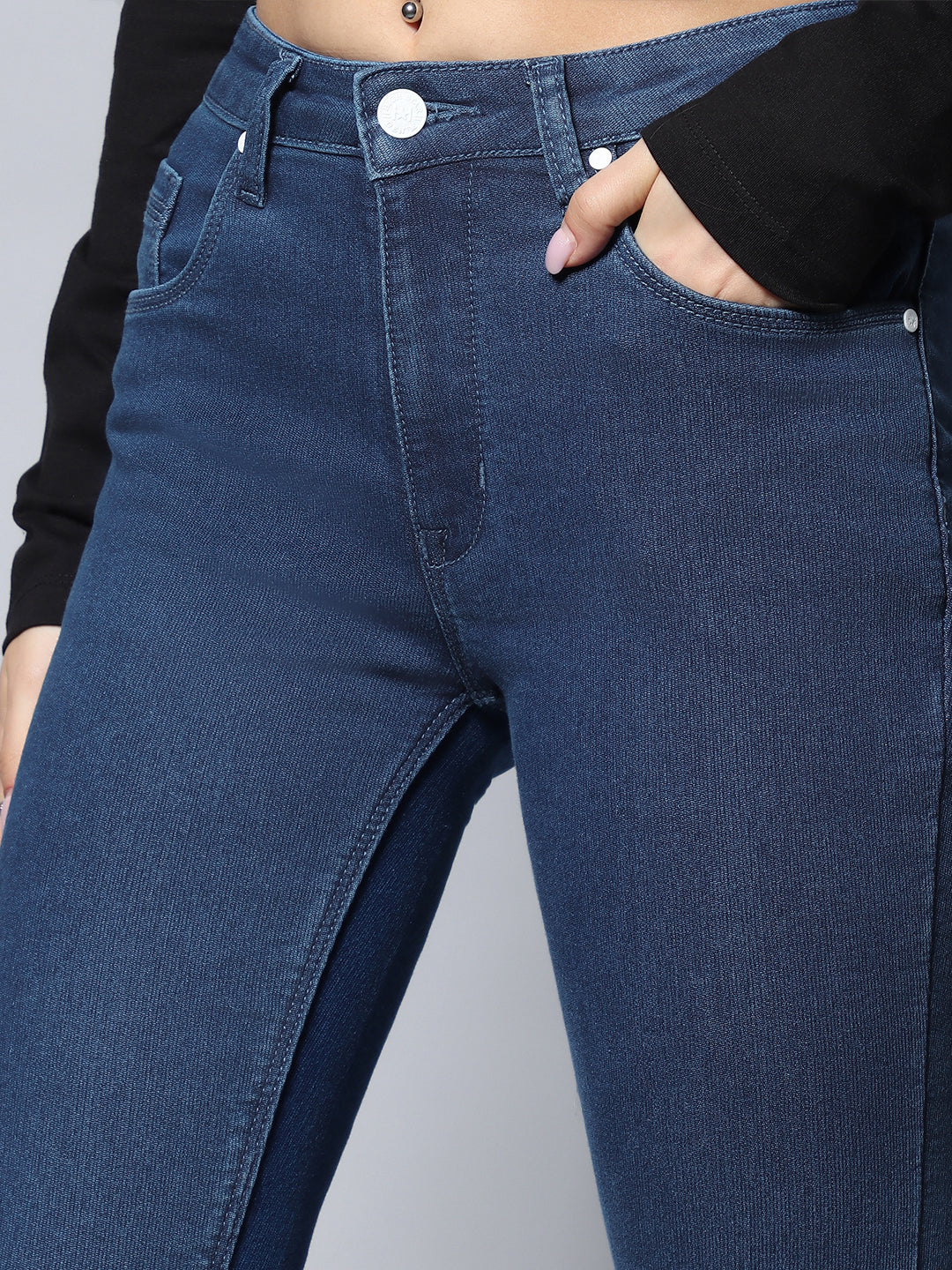 Women Blue Bootcut High-Rise Jeans