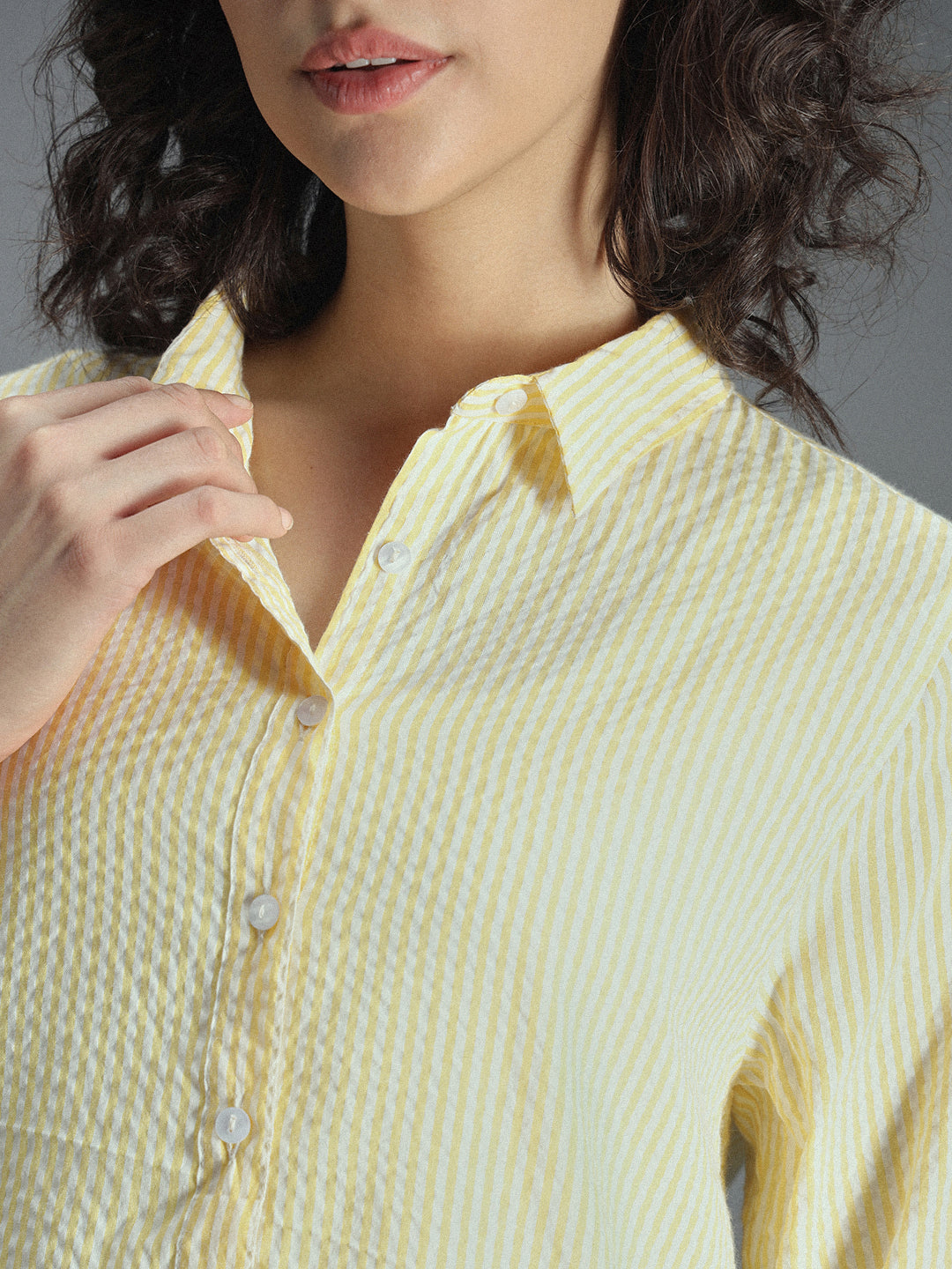 Classic Oversized Vertical Stripes Spread Collar Cotton Casual Shirt