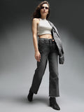 Women Straight Fit High-Rise Light Fade Clean Look Stretchable Jeans