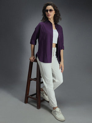 Classic Oversized Drop-Shoulder Sleeves Pure Cotton Casual Shirt