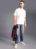 Men Mid Rise Tapered Fit Heavy Fade Pure Cotton Jeans