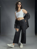 Women 90s Baggy Stretchable Distress Cotton Jeans