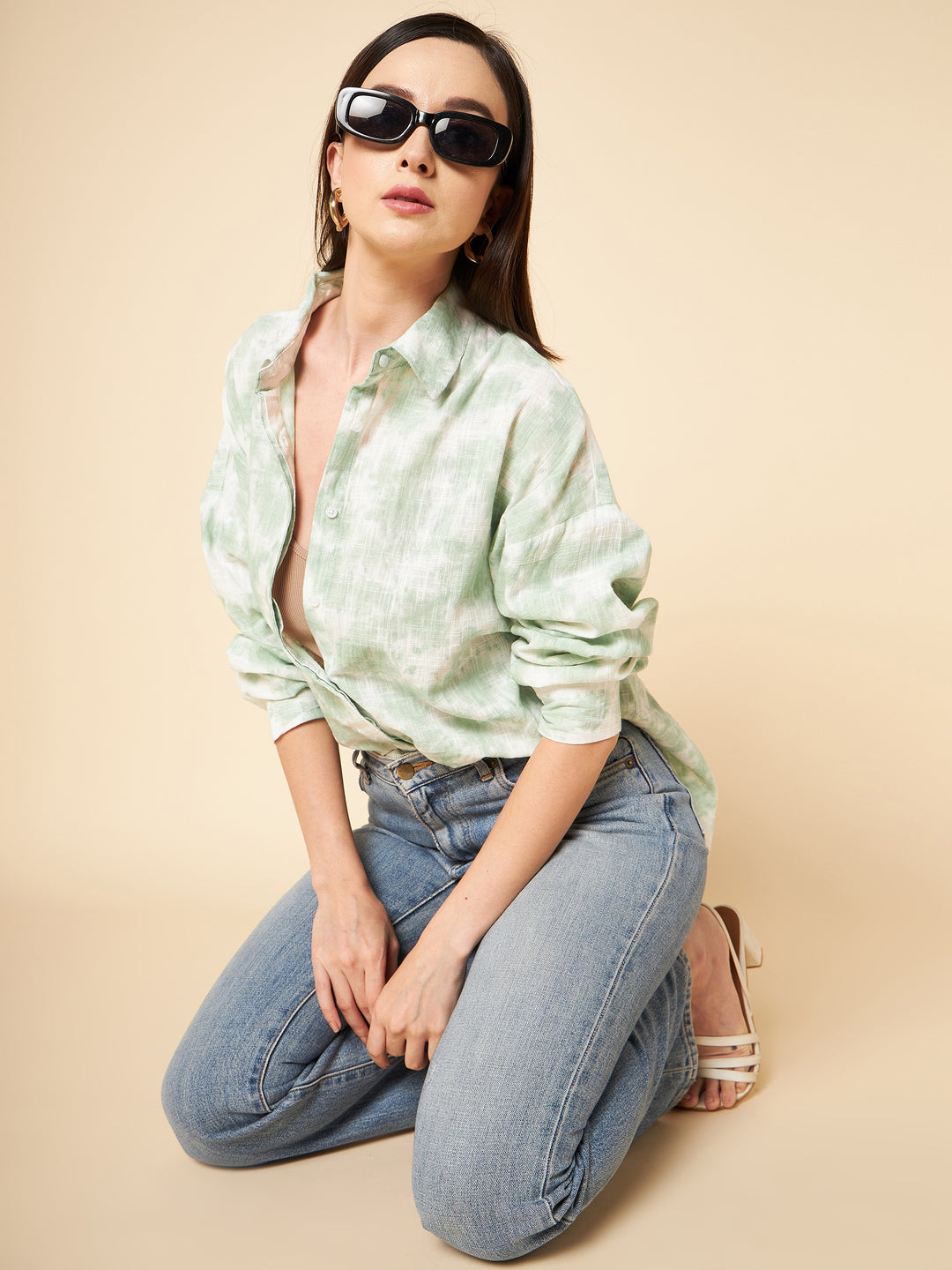 Oversized Tye Dye Pint Cotton Casual Shirt